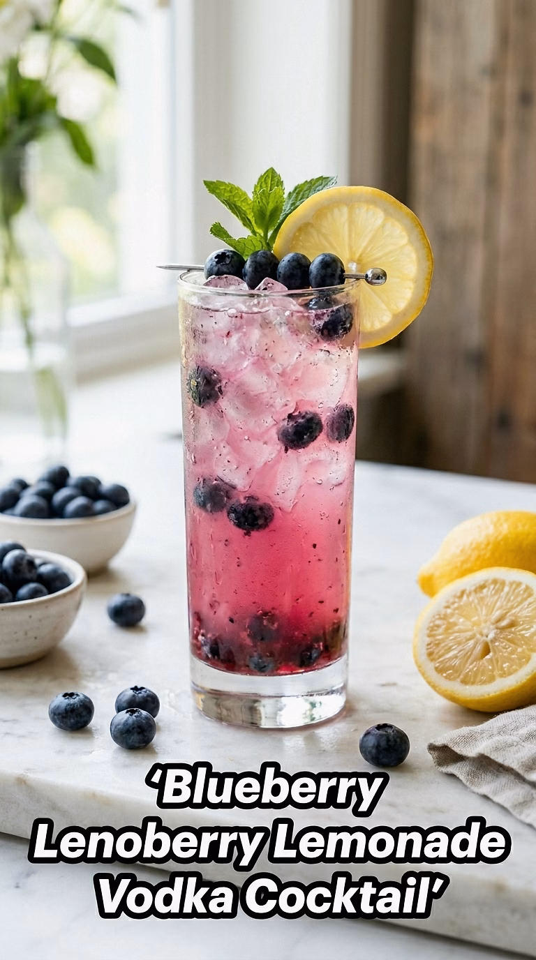 Blueberry Lemonade Vodka Cocktail