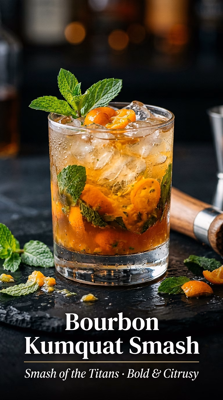 Bourbon Kumquat Smash (Smash of the Titans)