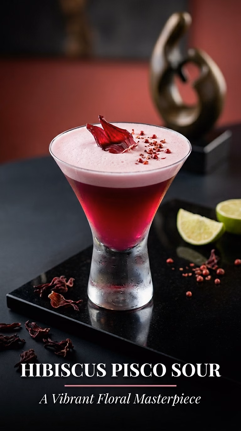 Hibiscus Pisco Sour