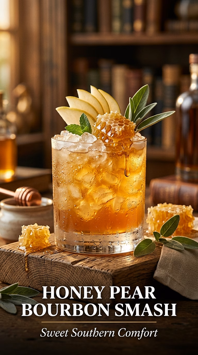 Honey Pear Bourbon Smash