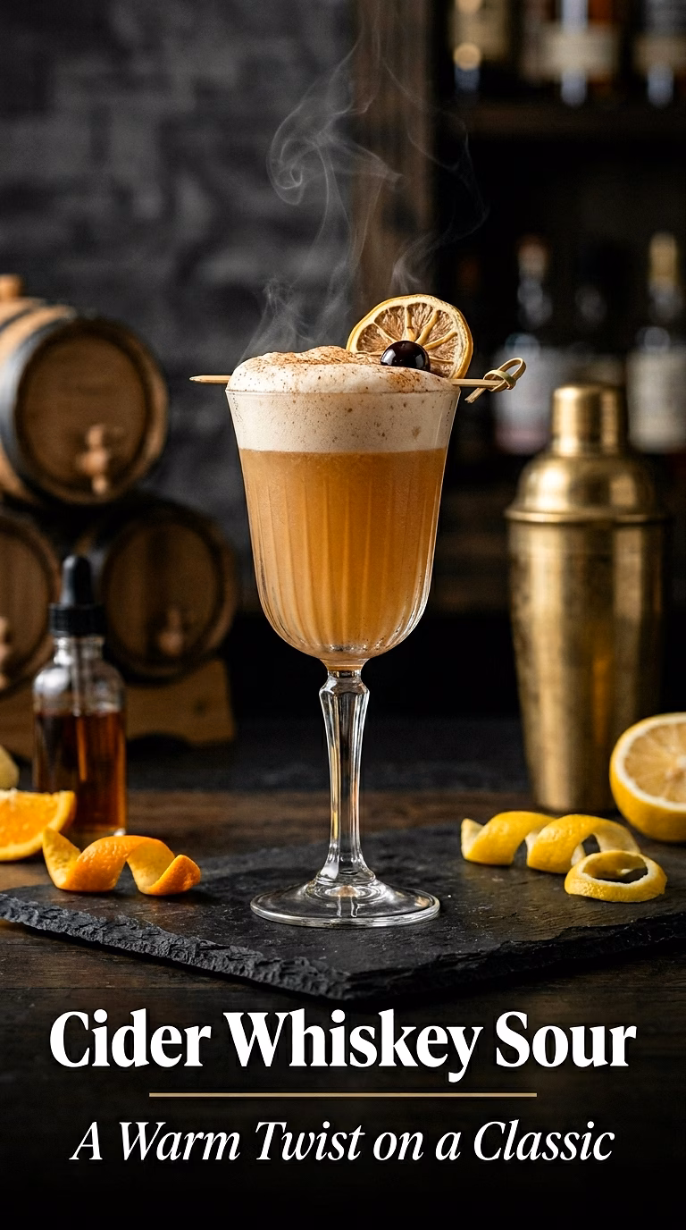 Hot Apple Cider Whiskey Sour (Warm Version)