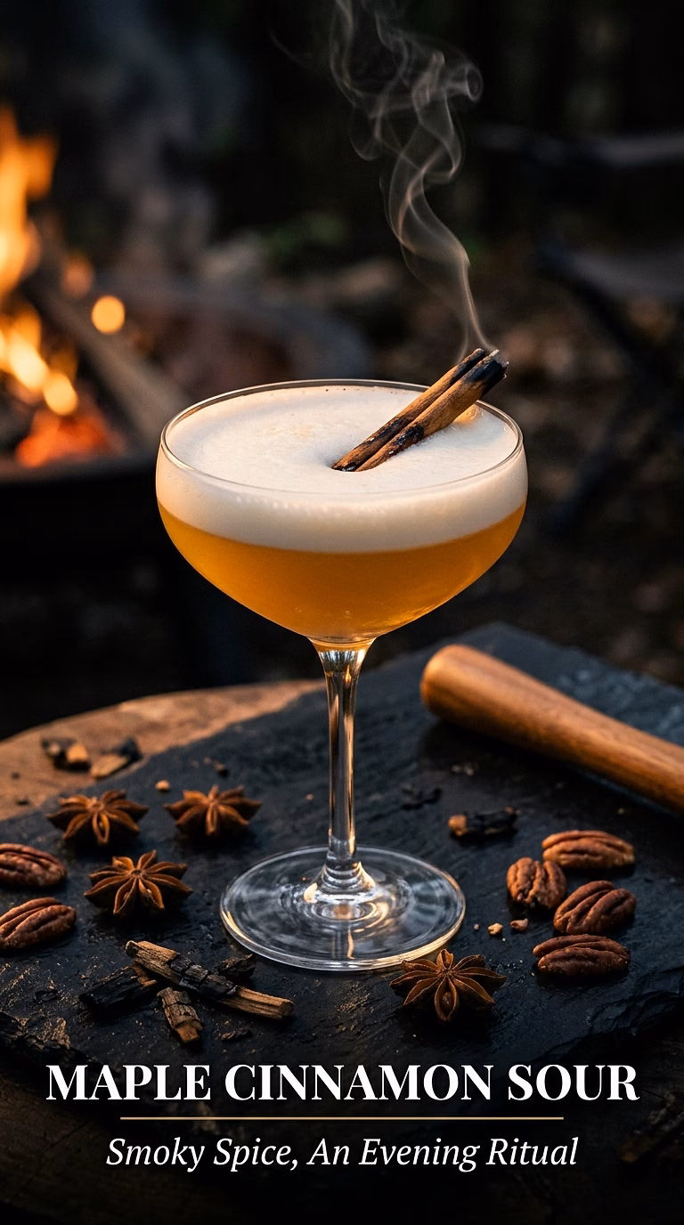 Maple Whiskey Sour with Cinnamon