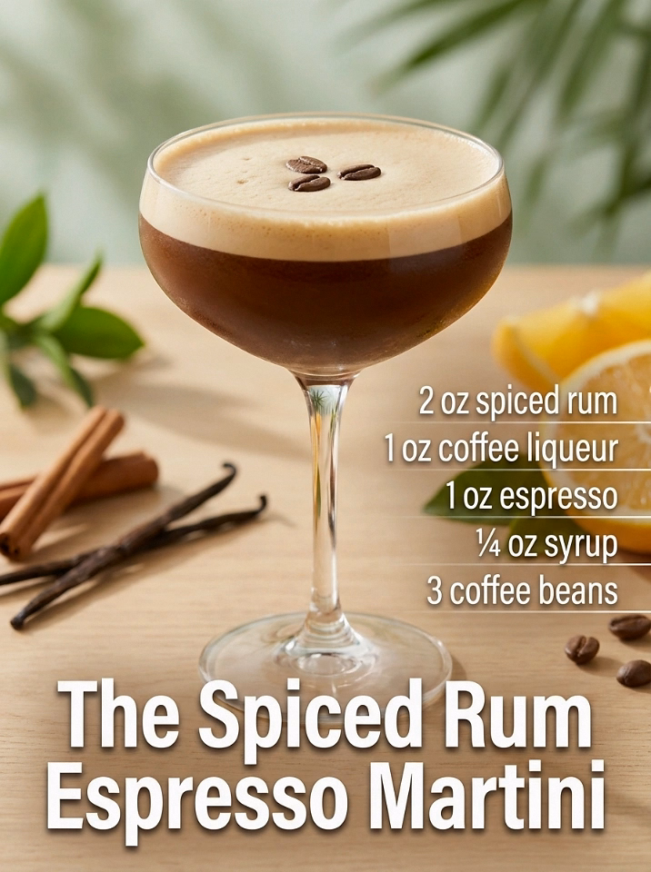4. ☕ The Spiced Rum Espresso Martini