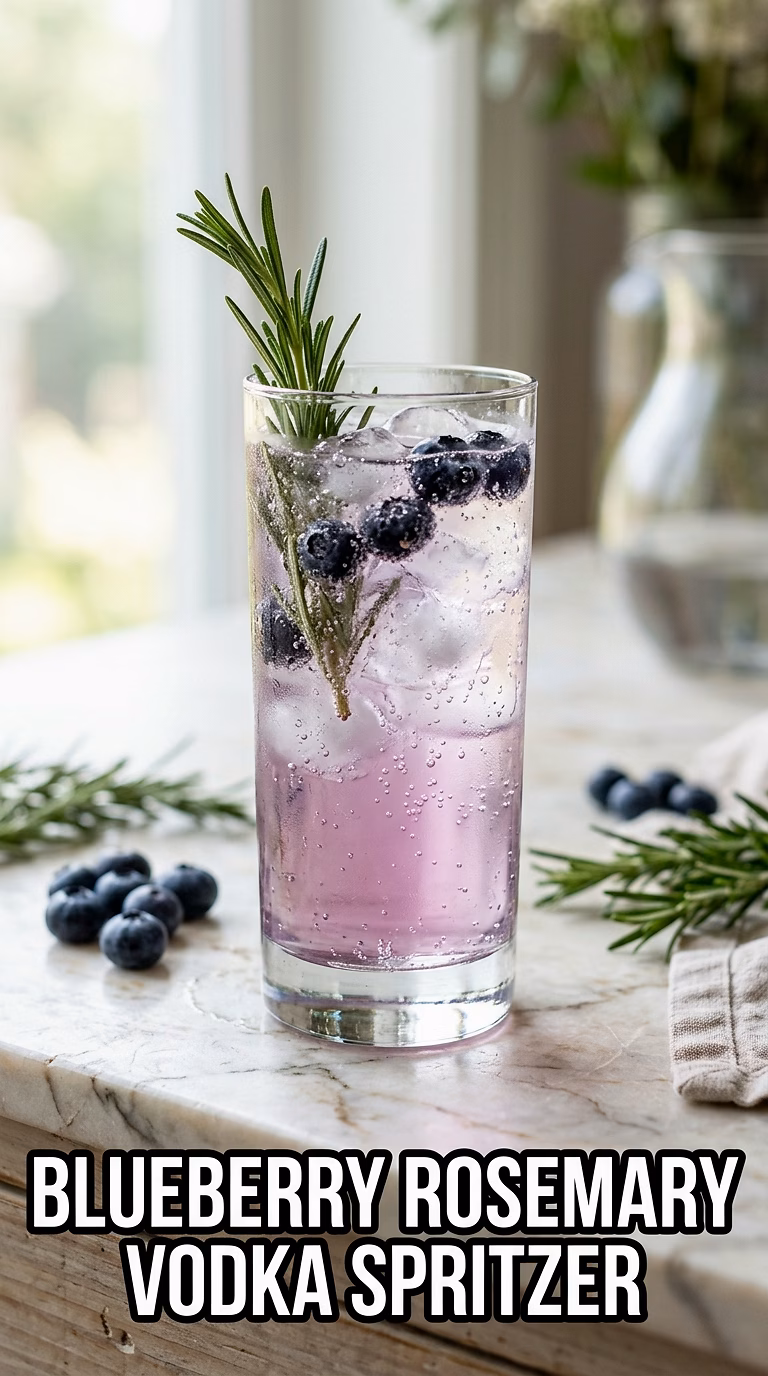 Blueberry Rosemary Vodka Spritzer
