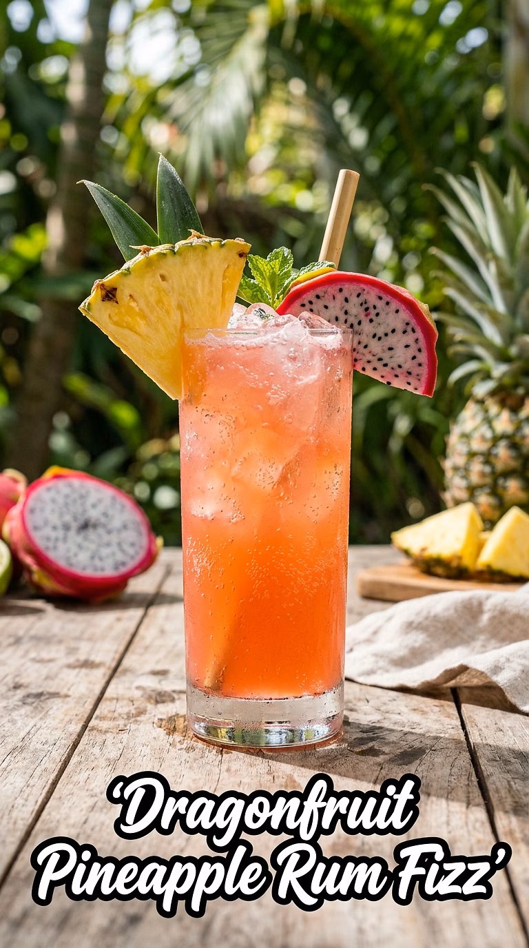 Dragonfruit Pineapple Rum Fizz