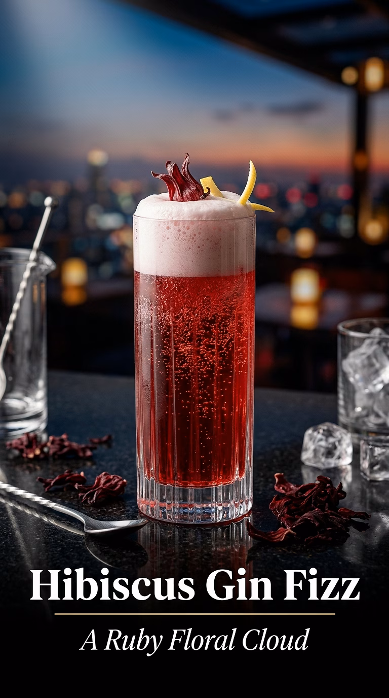 Hibiscus Gin Fizz