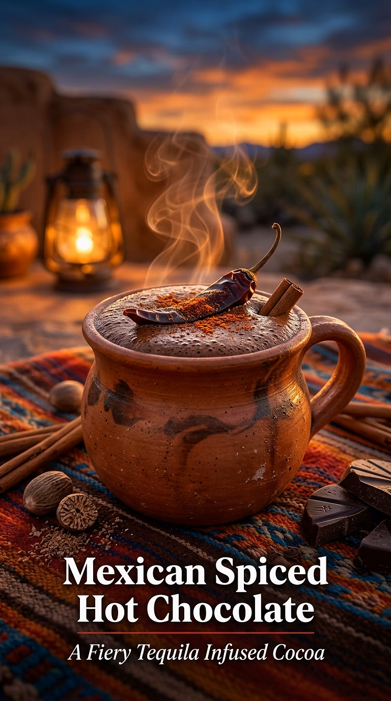 Mexican Spiced Hot Chocolate with Tequila