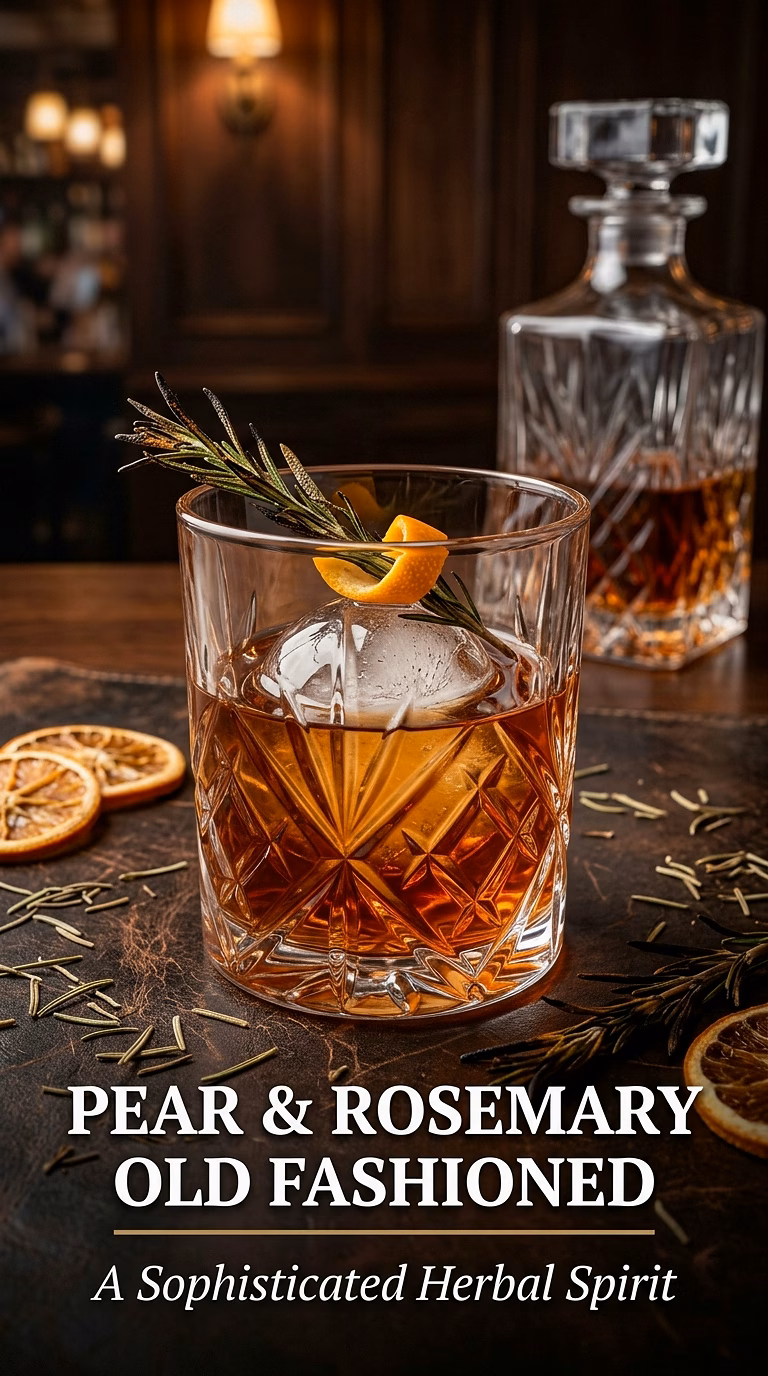 Pear and Rosemary Old Fashioned