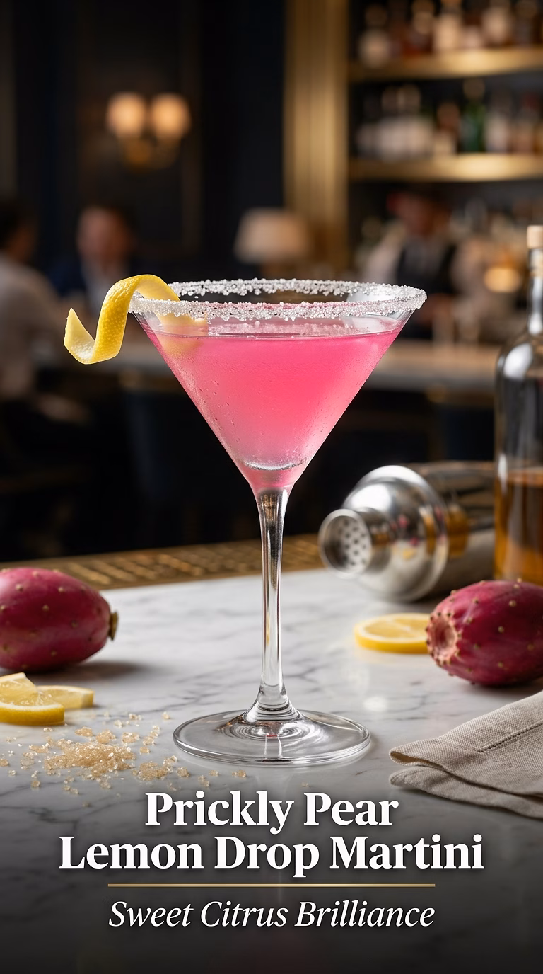 Prickly Pear Lemon Drop Martini