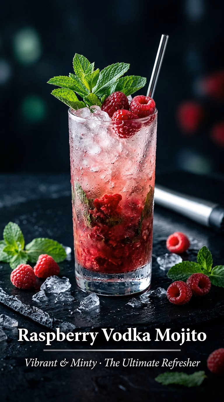 Raspberry Vodka Mojito