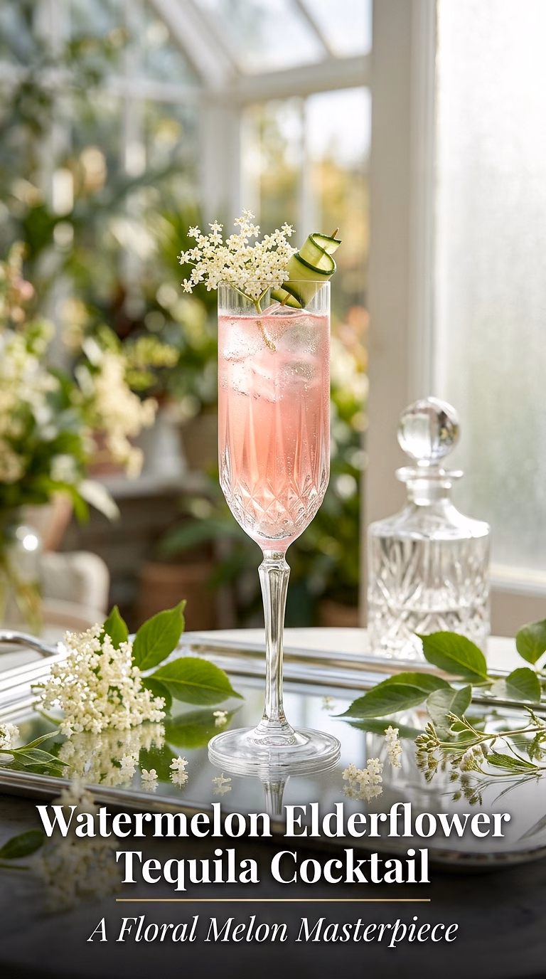 Watermelon Elderflower Tequila Cocktail