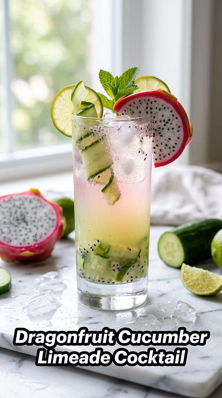 Dragonfruit Cucumber Limeade Cocktail