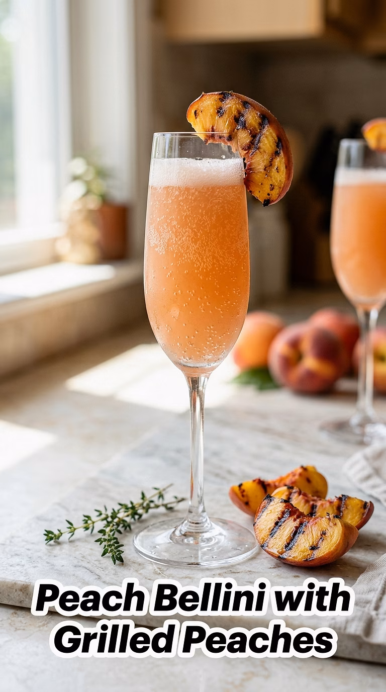 Peach Bellini with Grilled Peaches