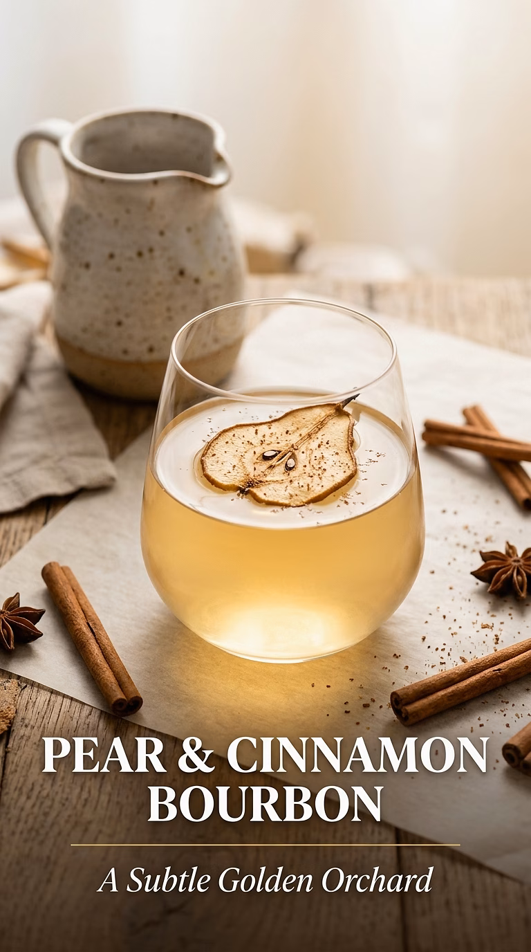 Pear and Cinnamon Bourbon Cocktail