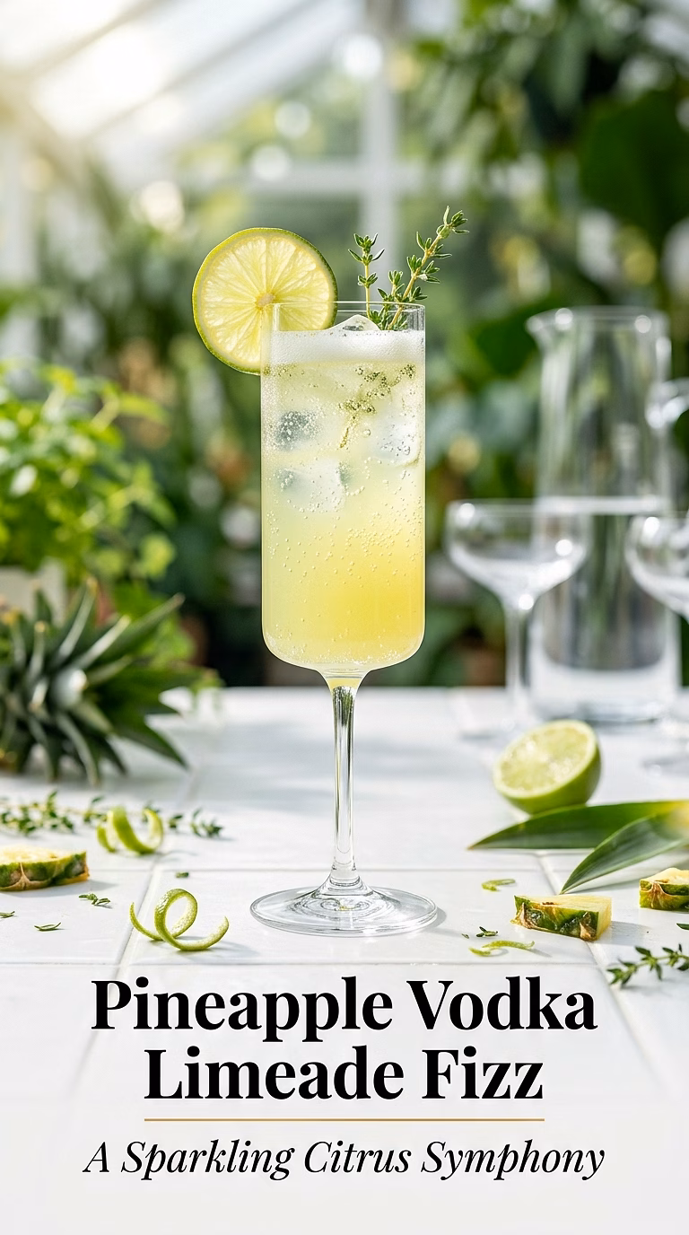 Pineapple Vodka Limeade Fizz