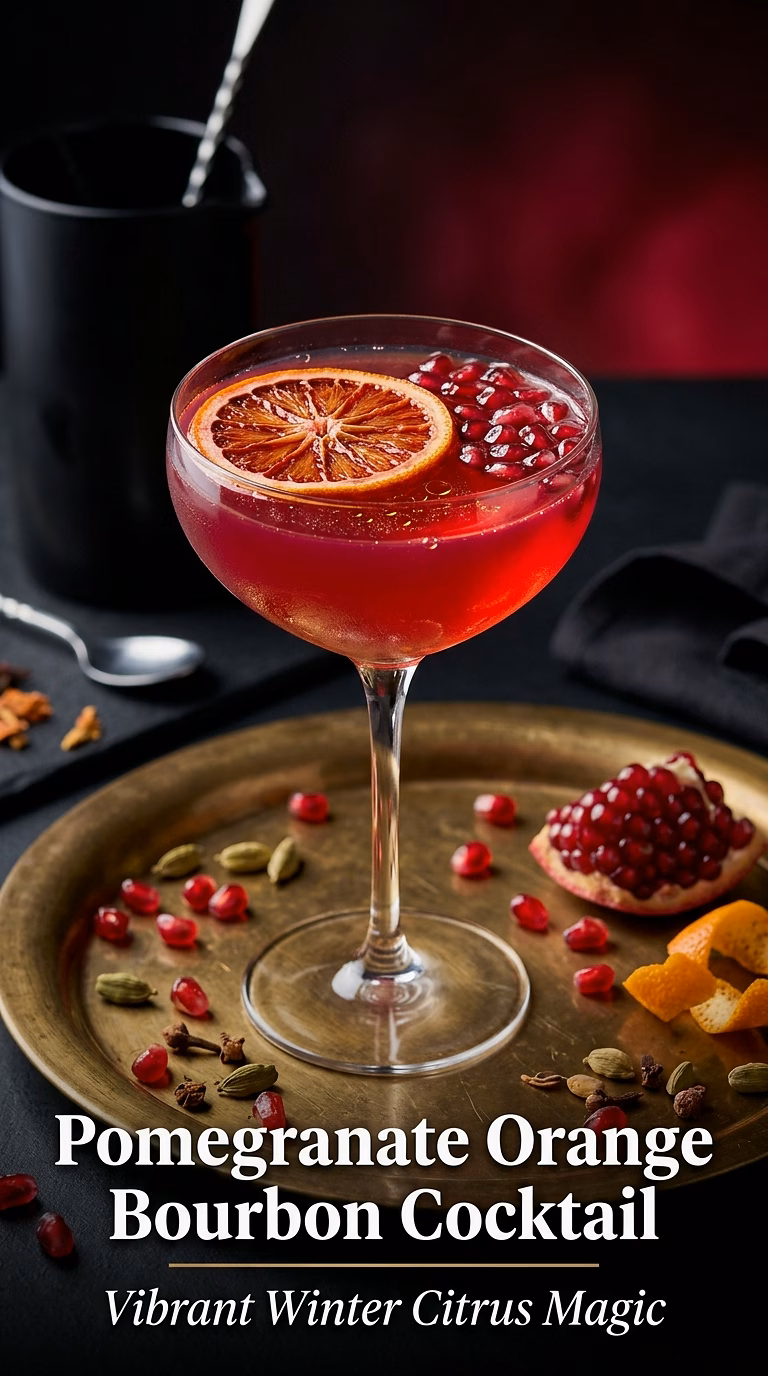 Pomegranate Orange Bourbon Cocktail