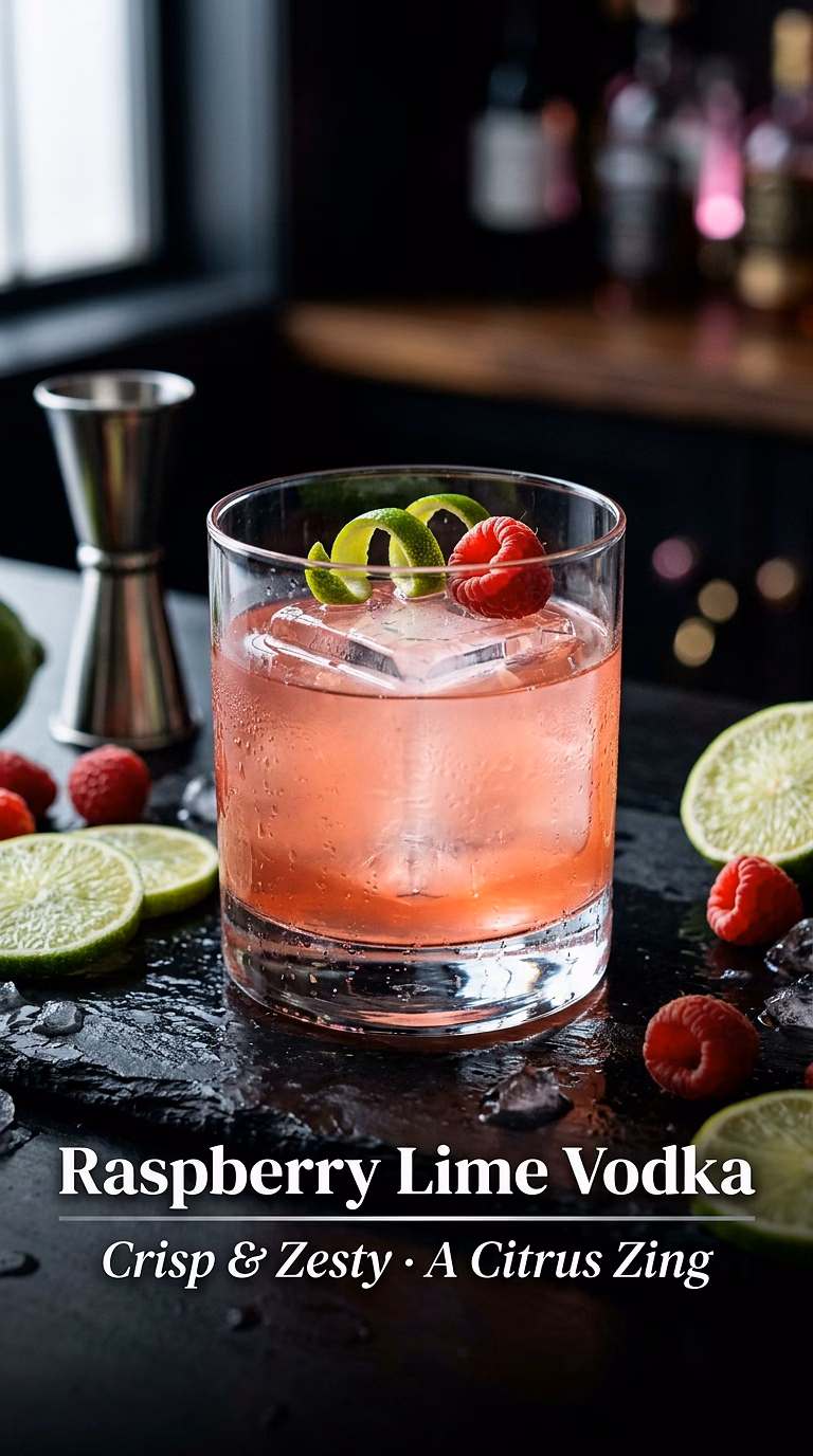 Raspberry Lime Vodka Cocktail