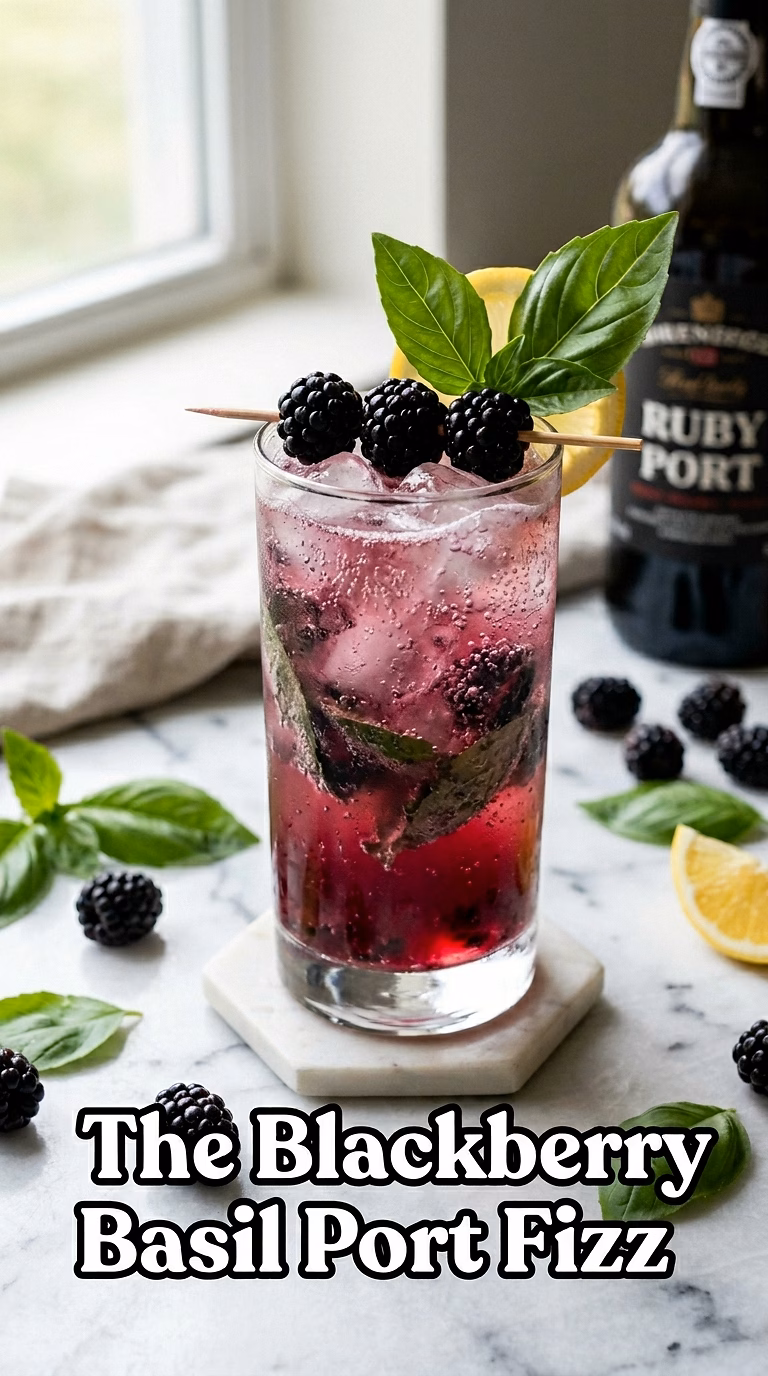 The Blackberry Basil Port Fizz