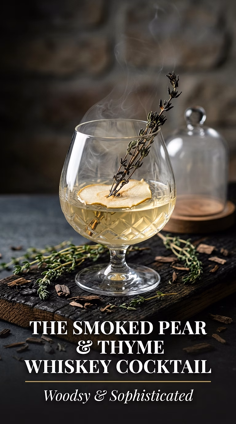 The Smoked Pear and Thyme Whiskey Cocktail