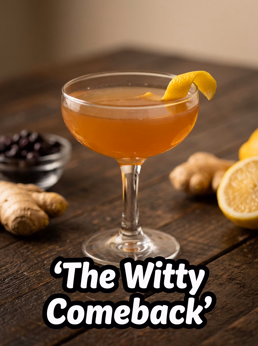 6. 🍹 The Witty Comeback (Rye + Amaro + Ginger)