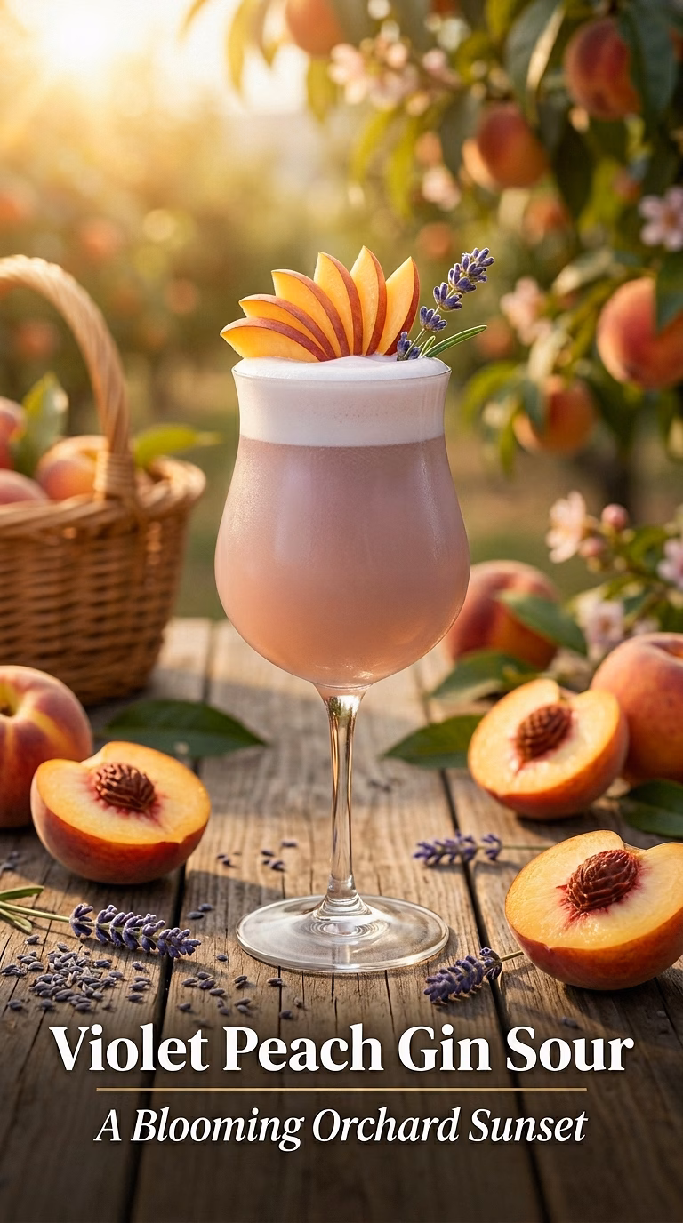 Violet Peach Gin Sour