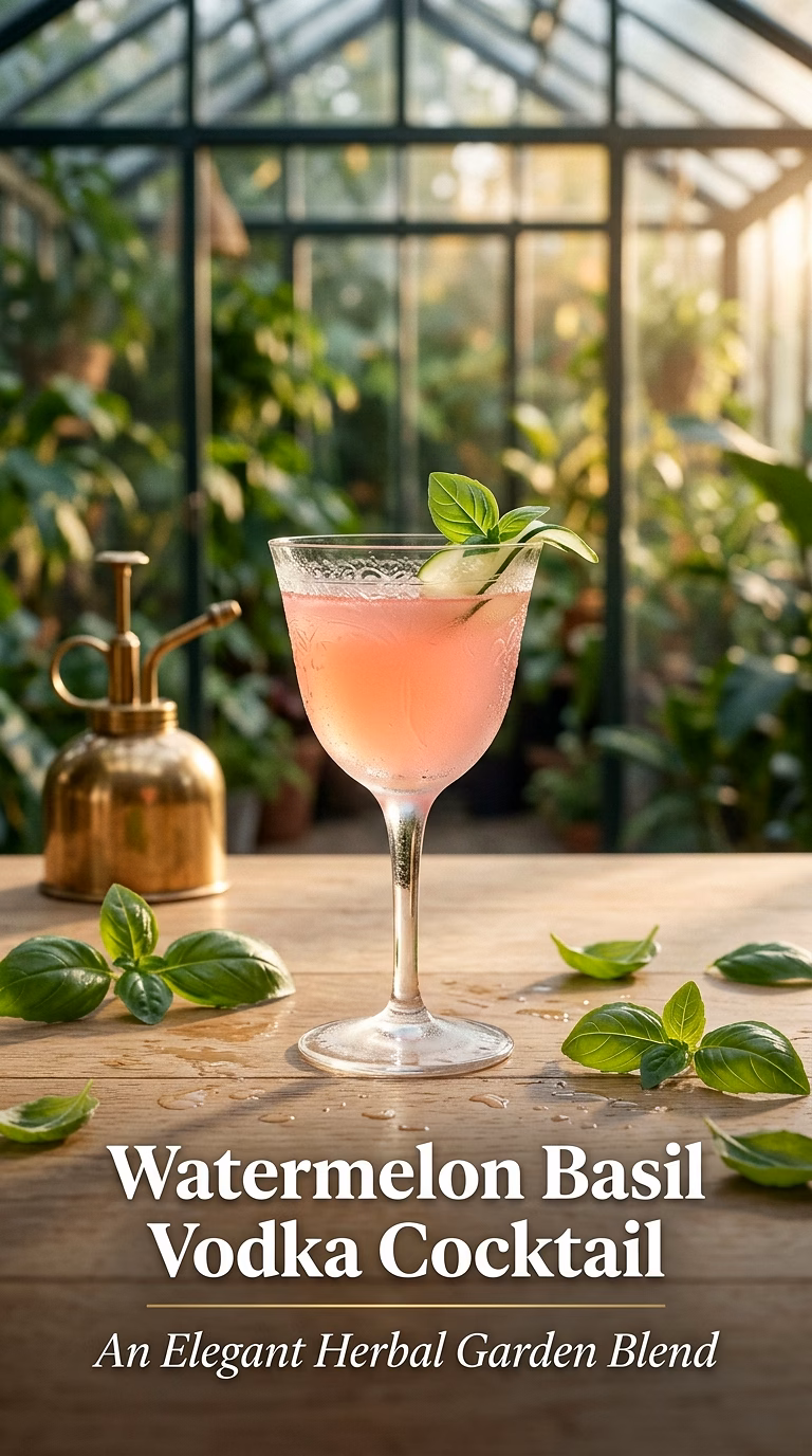 Watermelon Basil Vodka Cocktail