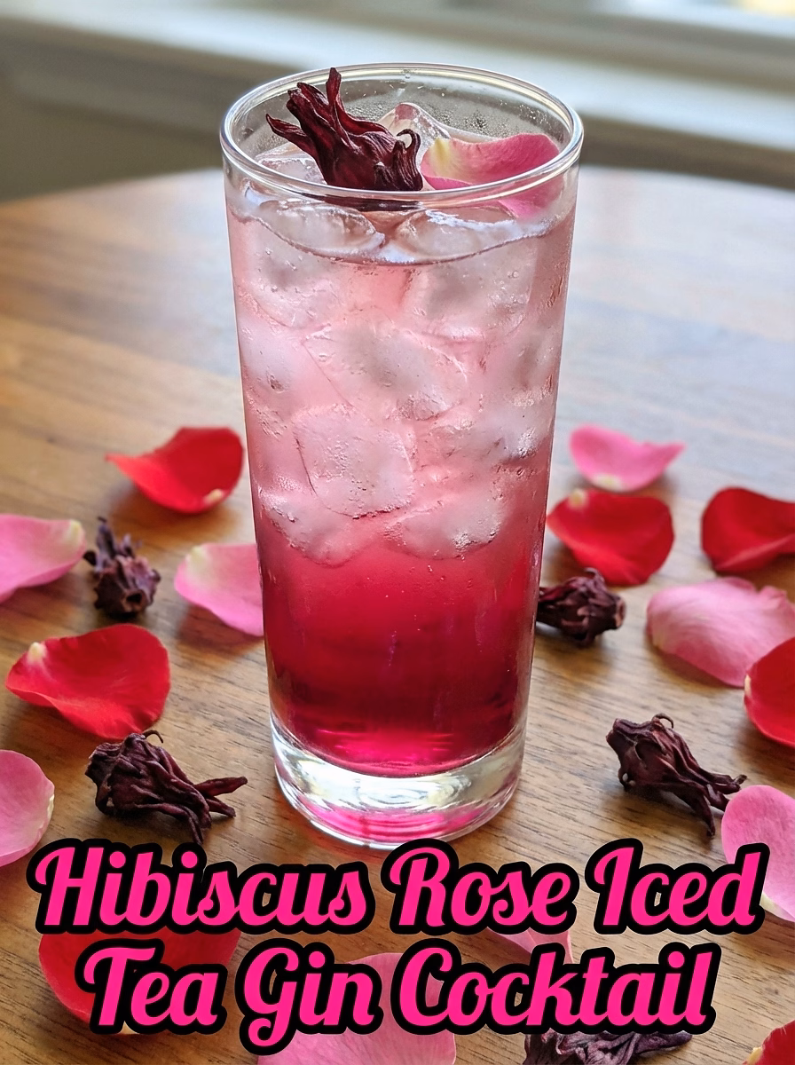 Hibiscus Rose Iced Tea Gin Cocktail