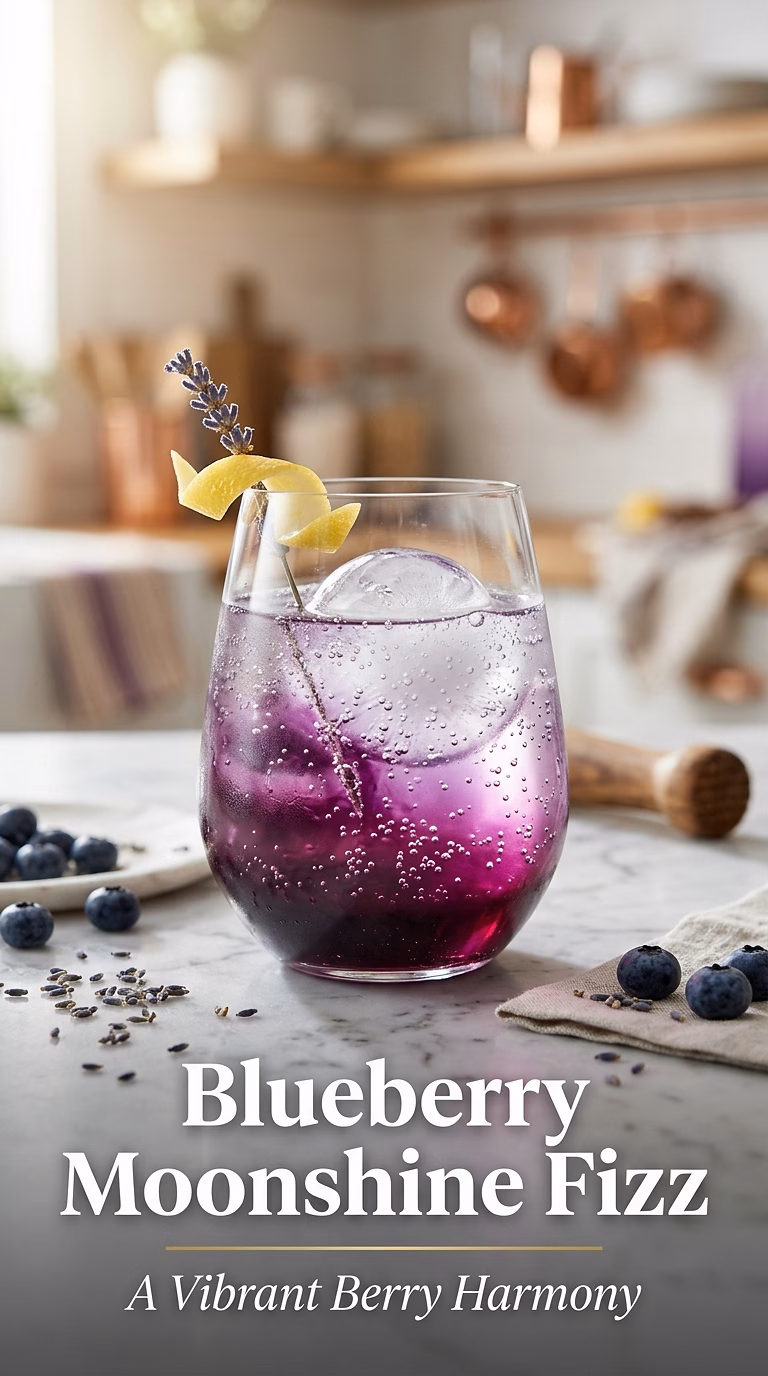 Blueberry Moonshine Fizz