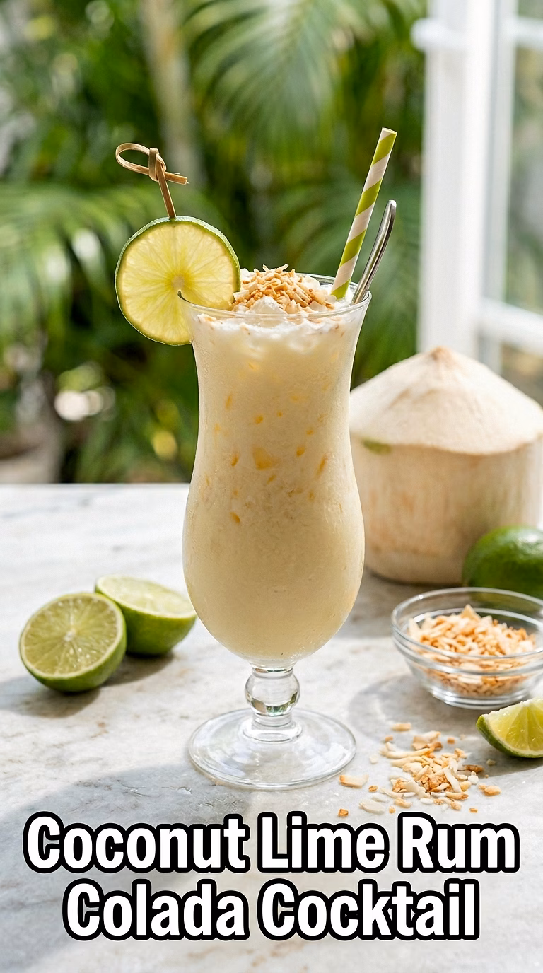 Coconut Lime Rum Colada Cocktail