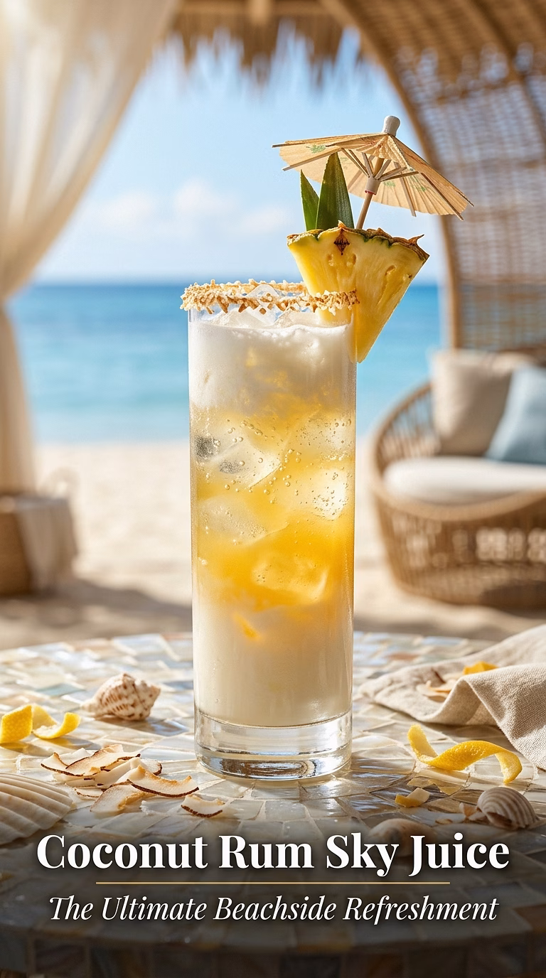 Coconut Rum Sky Juice with Pineapple