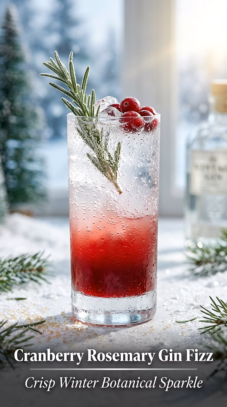 Cranberry Rosemary Gin Fizz
