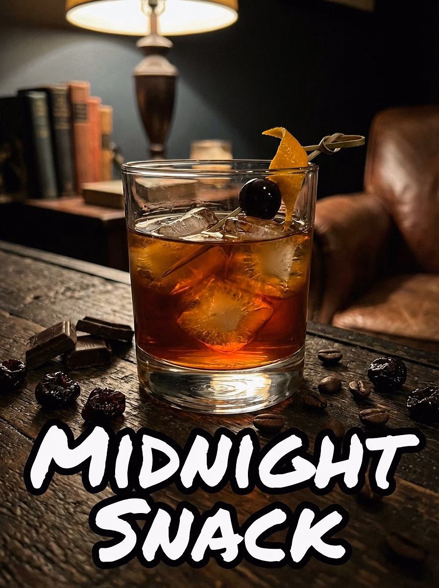 7. 🌙 Midnight Snack (Rye + Lemon + Snap Liqueur)