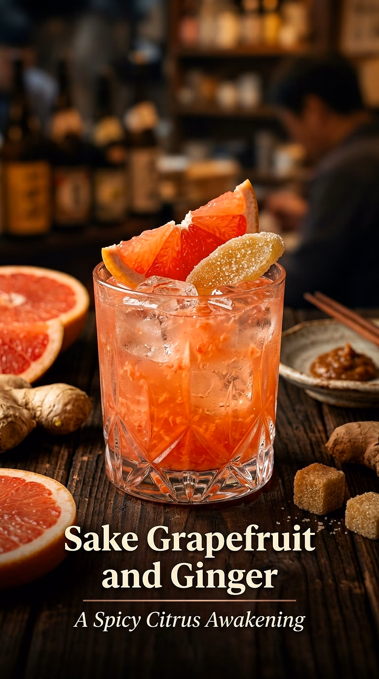 Sake Grapefruit and Ginger Cocktail
