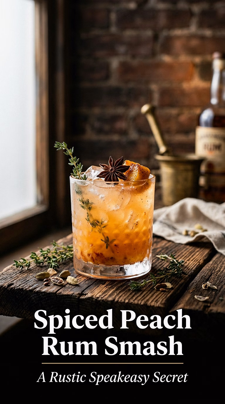 Spiced Peach Rum Smash