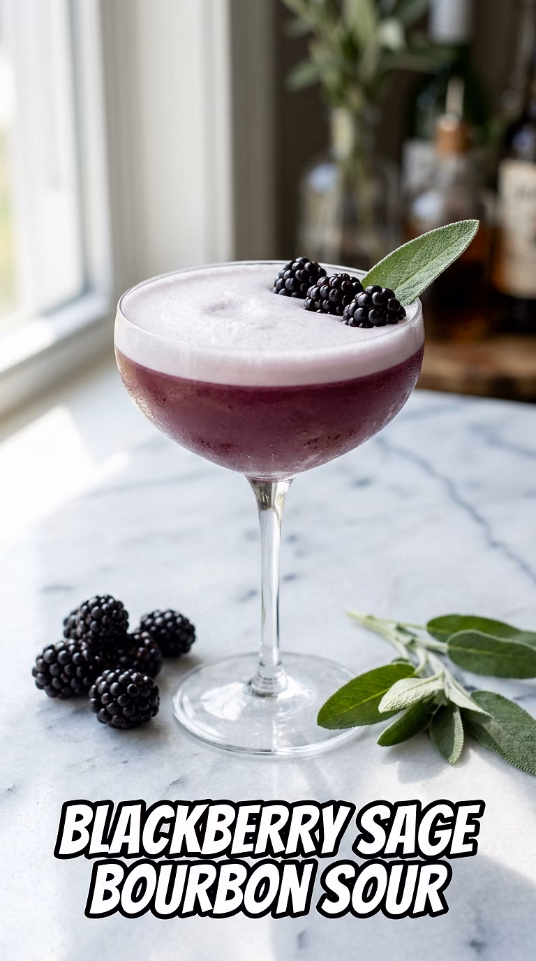 Blackberry Sage Bourbon Sour