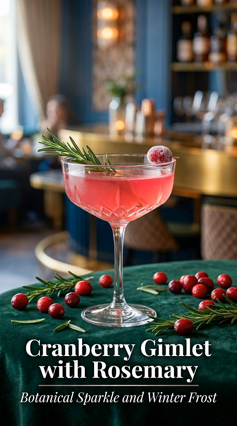 Cranberry Gimlet with Rosemary