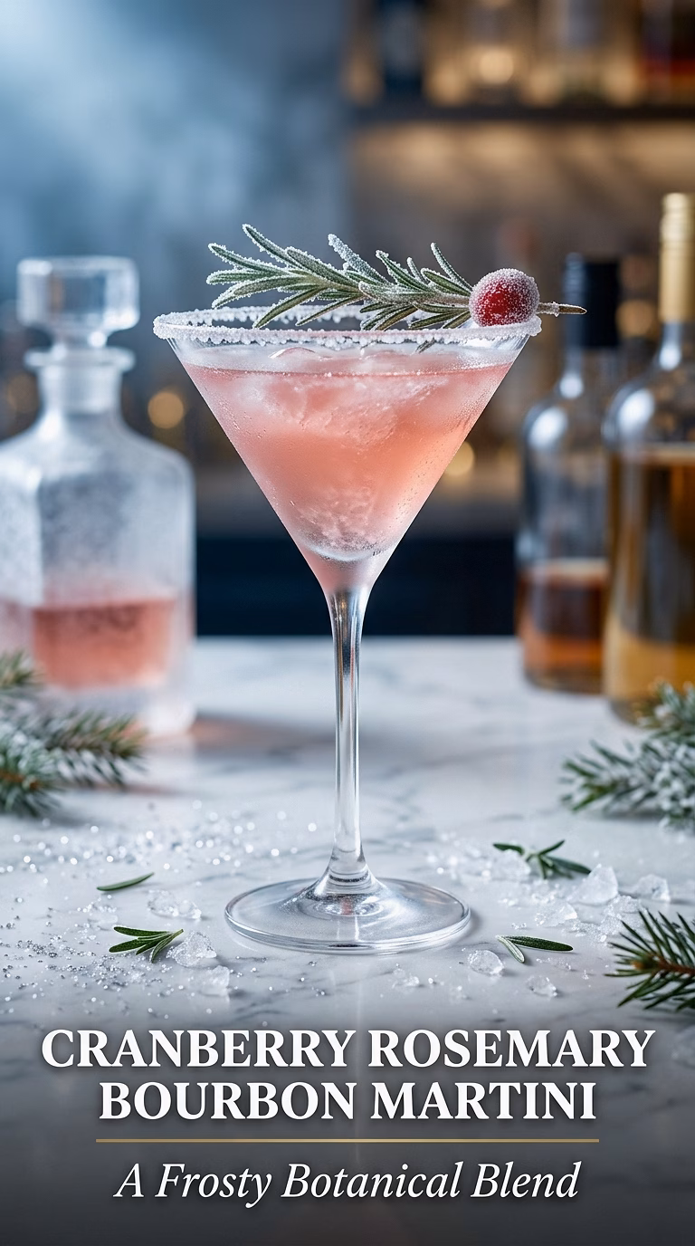 Cranberry Rosemary Bourbon Martini