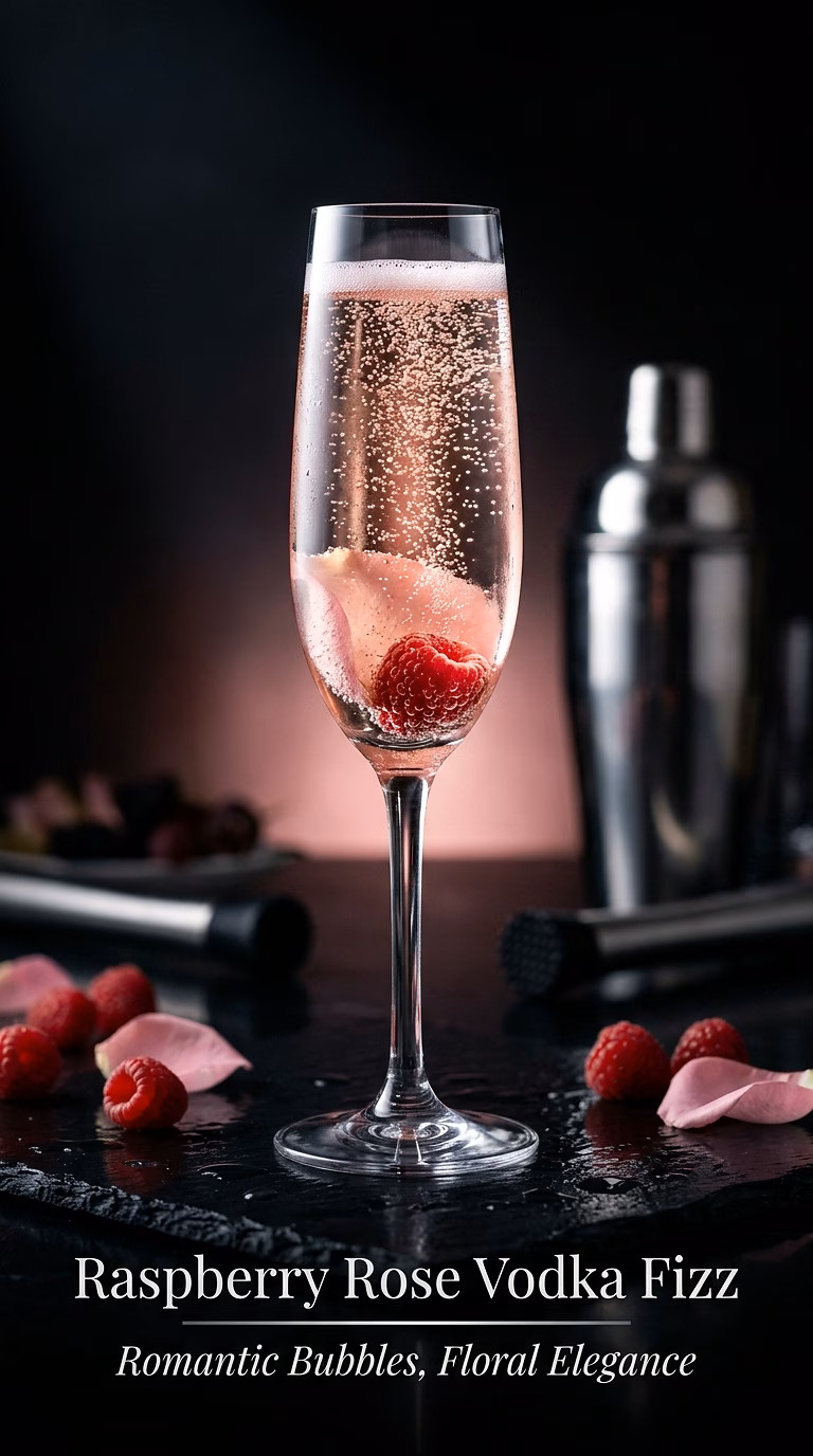 Raspberry Rose Vodka Fizz