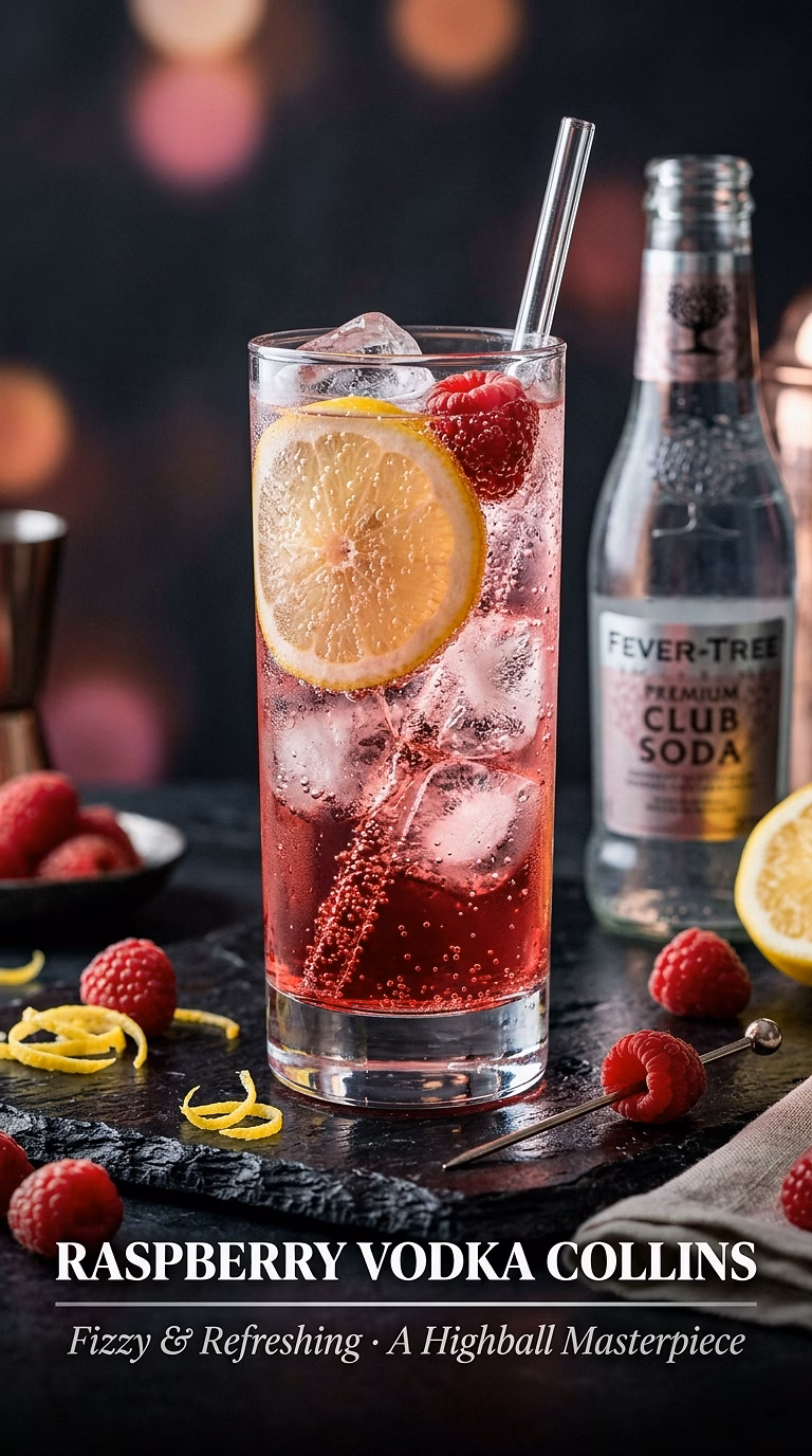 Raspberry Vodka Collins