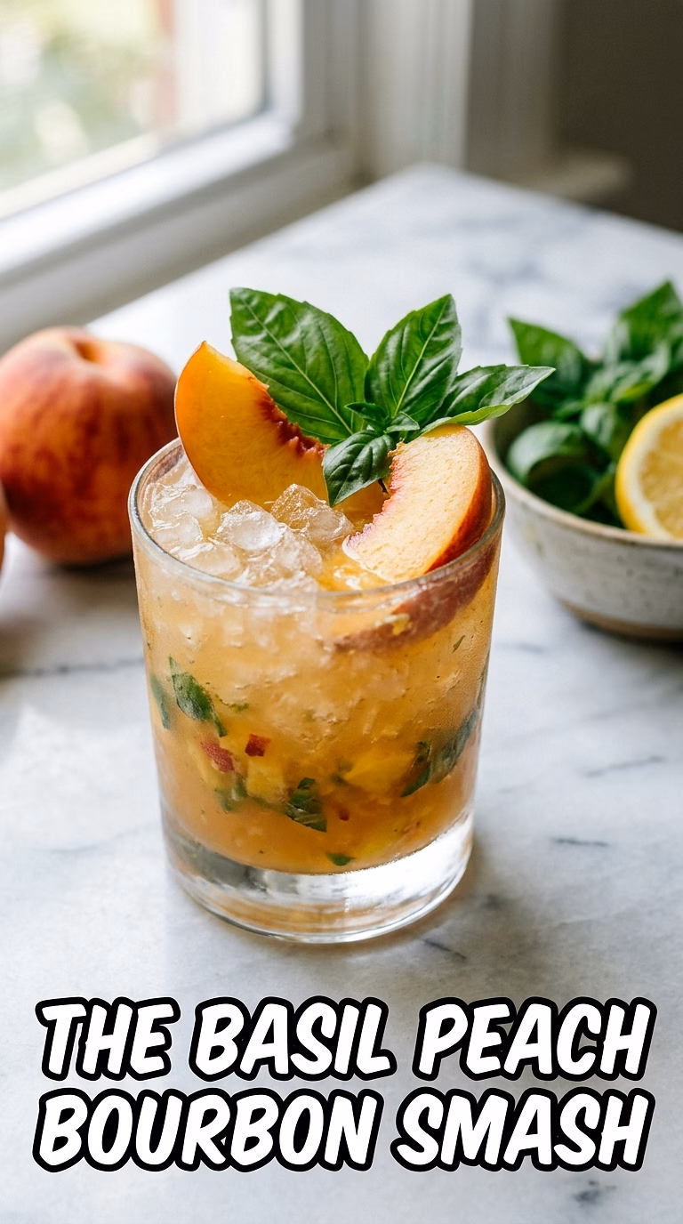 The Basil Peach Bourbon Smash