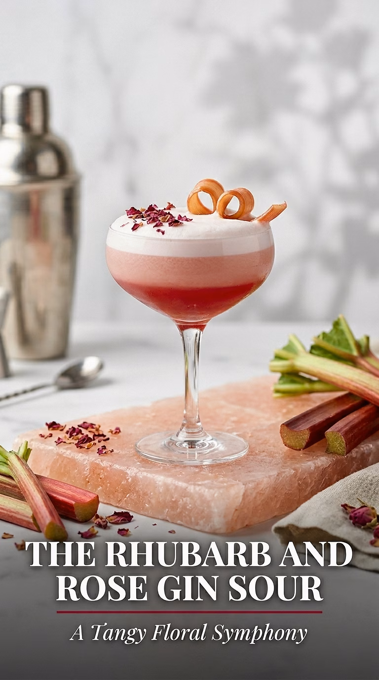 The Rhubarb and Rose Gin Sour