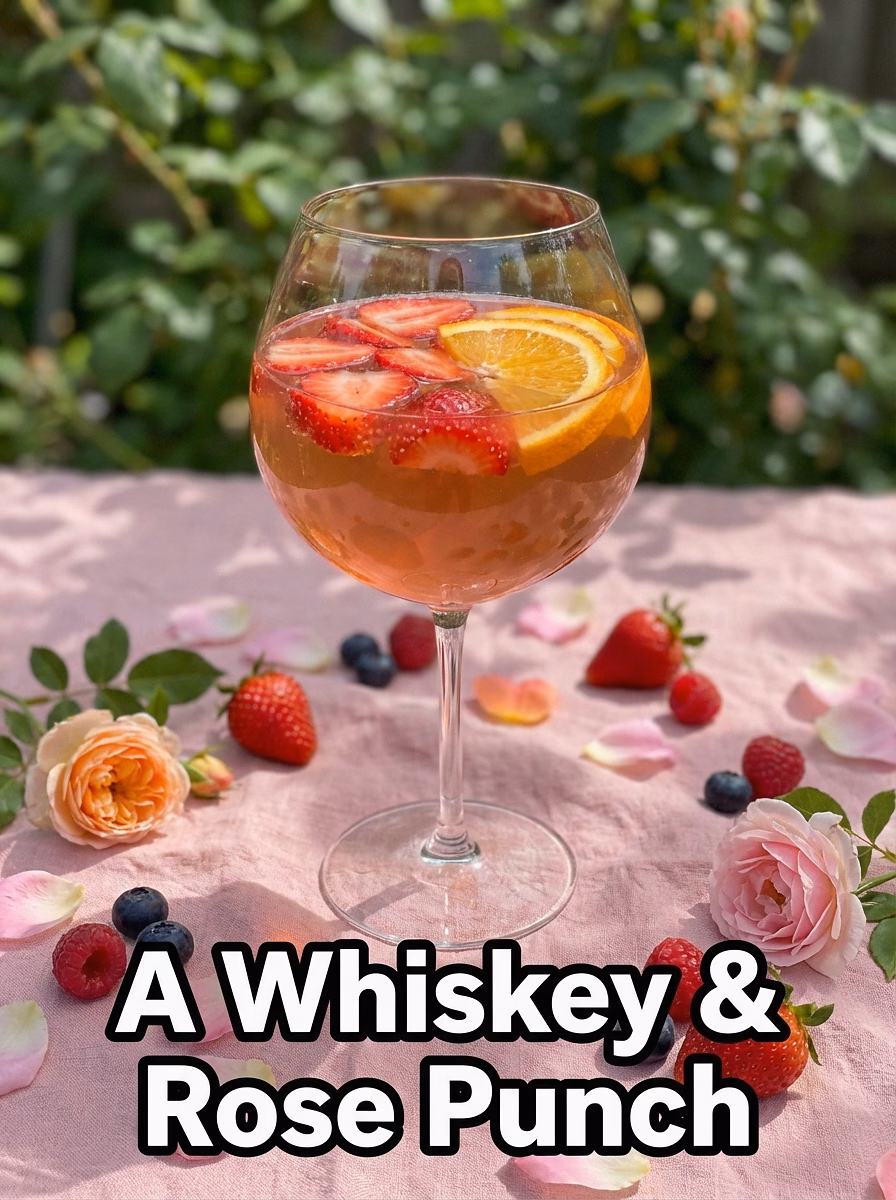8. 🫐 A Whiskey & Rose Punch