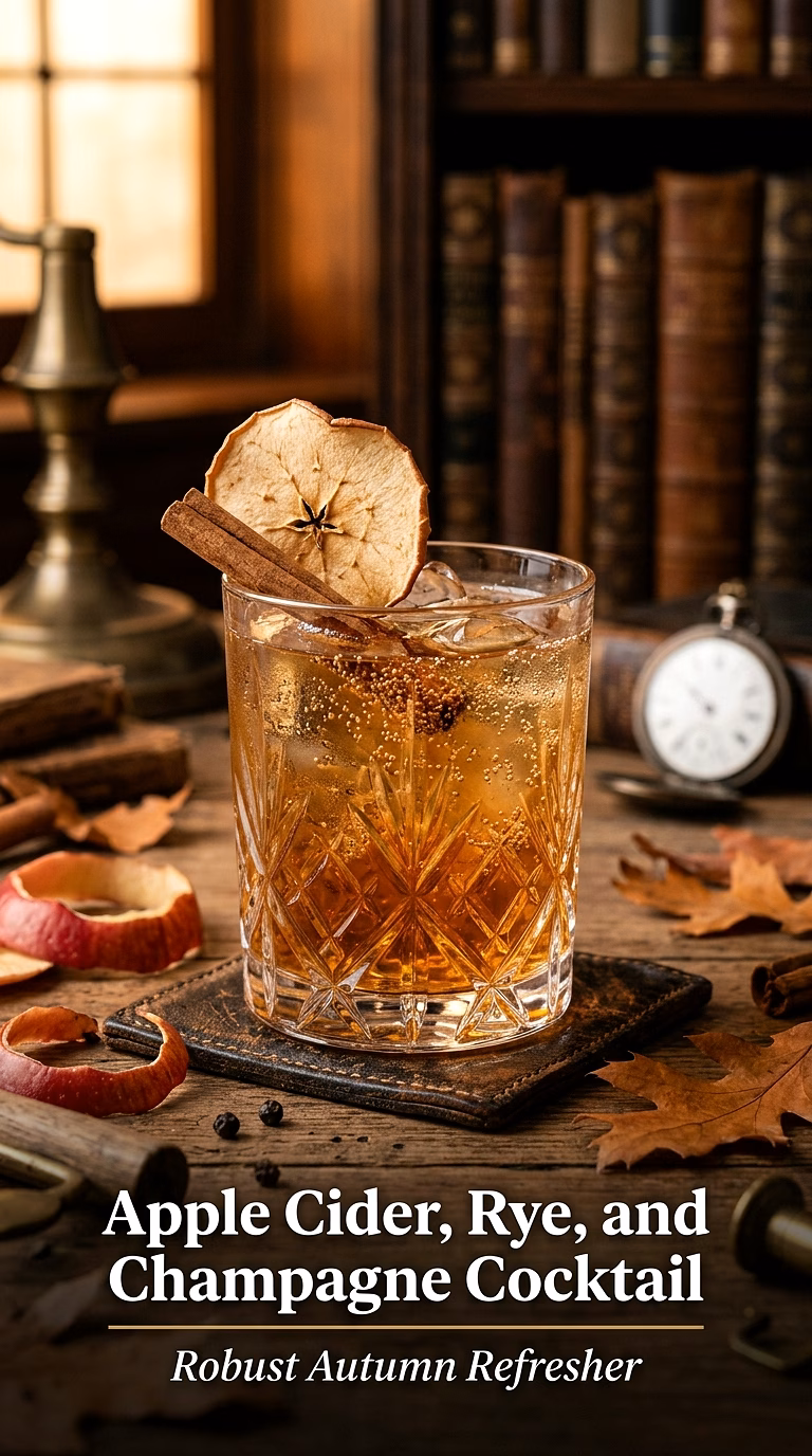 Apple Cider, Rye, and Champagne Cocktail