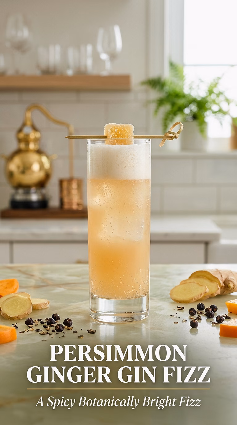 Persimmon Ginger Gin Fizz
