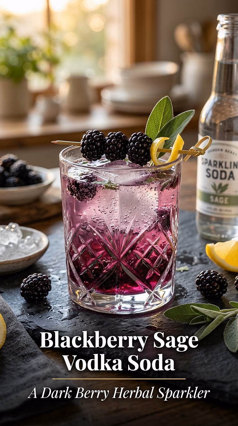 Blackberry Sage Vodka Soda