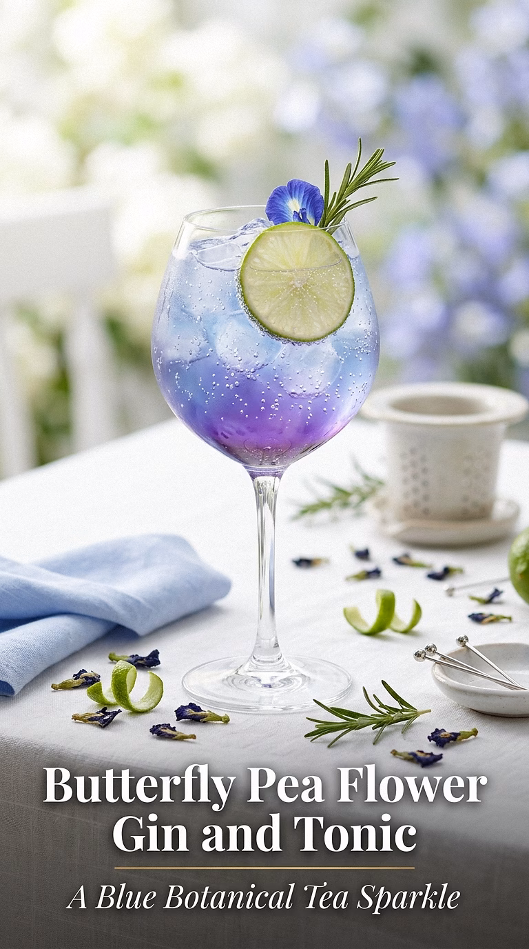 Butterfly Pea Flower Gin and Tonic