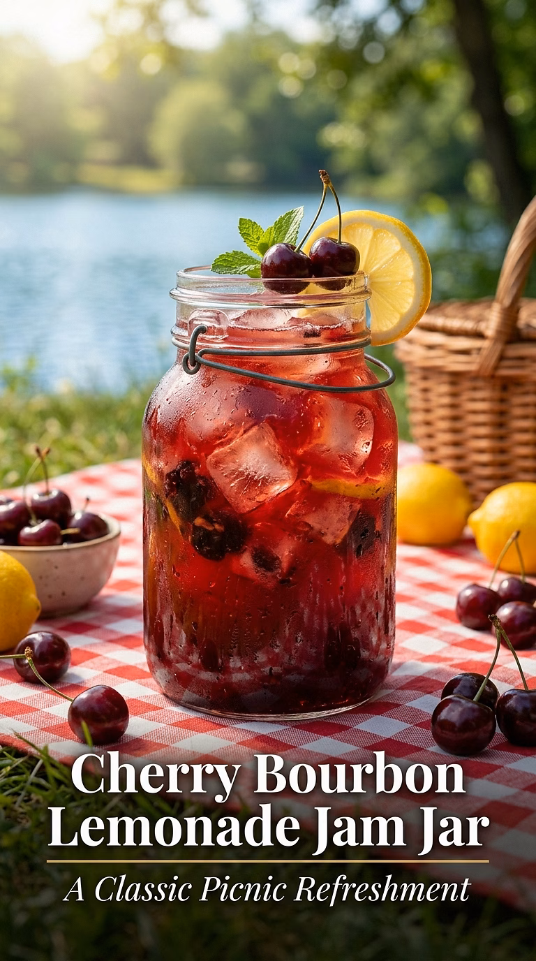 Cherry Bourbon Lemonade Jam Jar