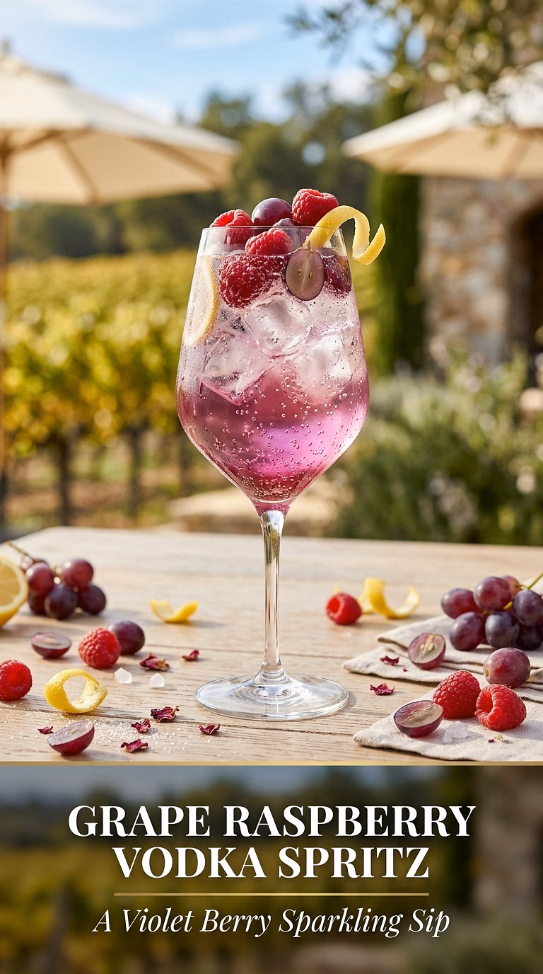 Grape Raspberry Vodka Spritz