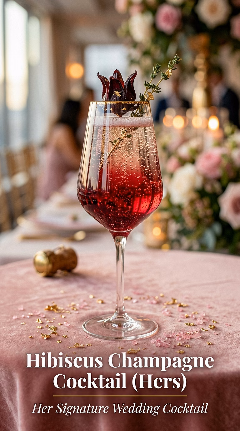 Hibiscus Champagne Cocktail (Hers)
