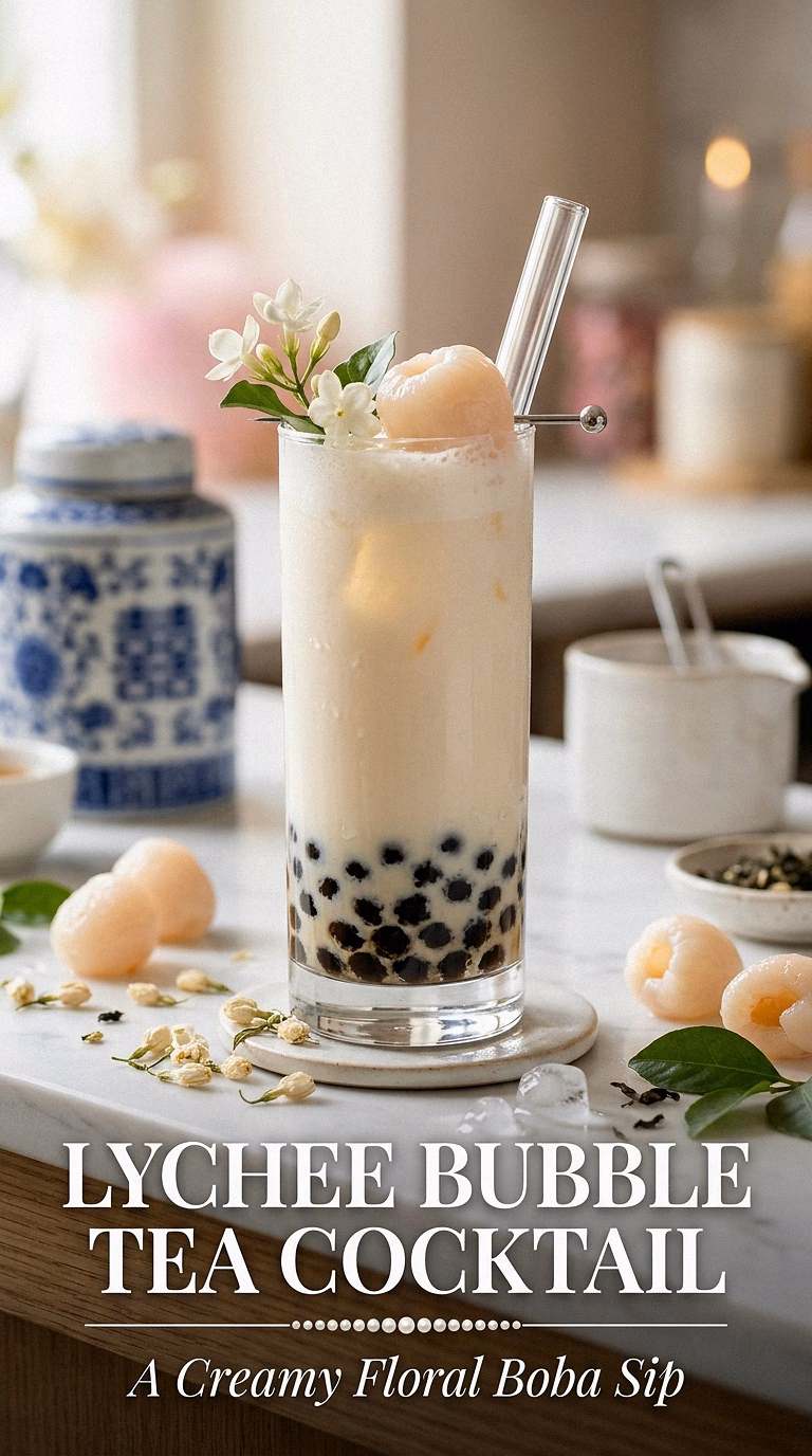 Lychee Bubble Tea Cocktail